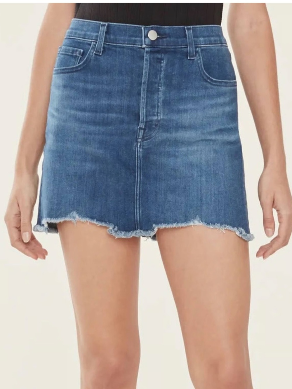 J Brand Mid-Rise Denim Mini Skirt in Blue 25